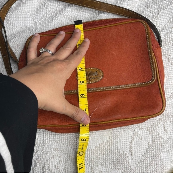 Vintage Leather Goldpfeil Caracciola Bag Orange - Picture 5 of 11